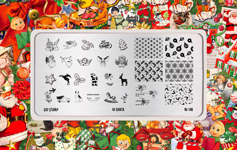 Go Stamp Пластина для стемпинга 146 Hi Santa*