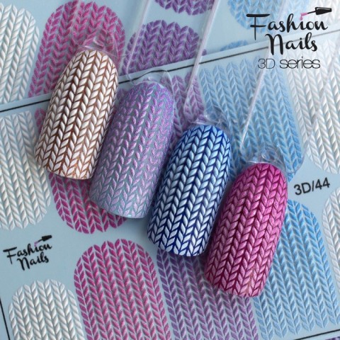 Fashion Nails Зима Слайдер-дизайн 3d 044*