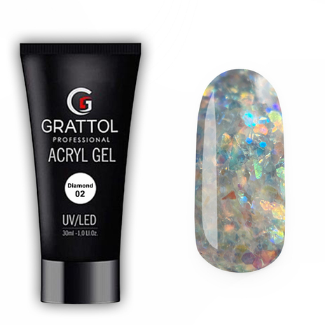 Grattol Acryl Gel Diamond 02 (30 мл)*