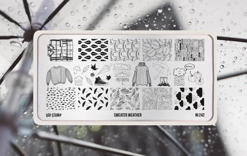 Go Stamp Пластина для стемпинга 242 Sweater Weather