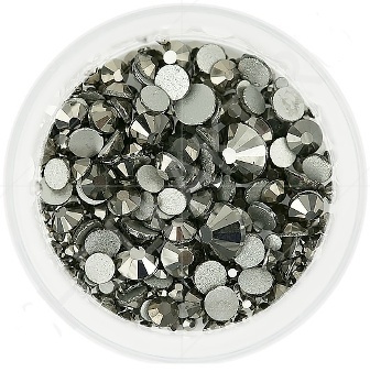 Стразы размеры MIX 300 шт/уп DARK SILVER