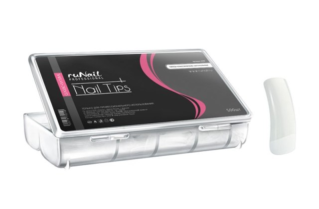 ruNail Типсы классические, прозрачные 0800 (500 шт)