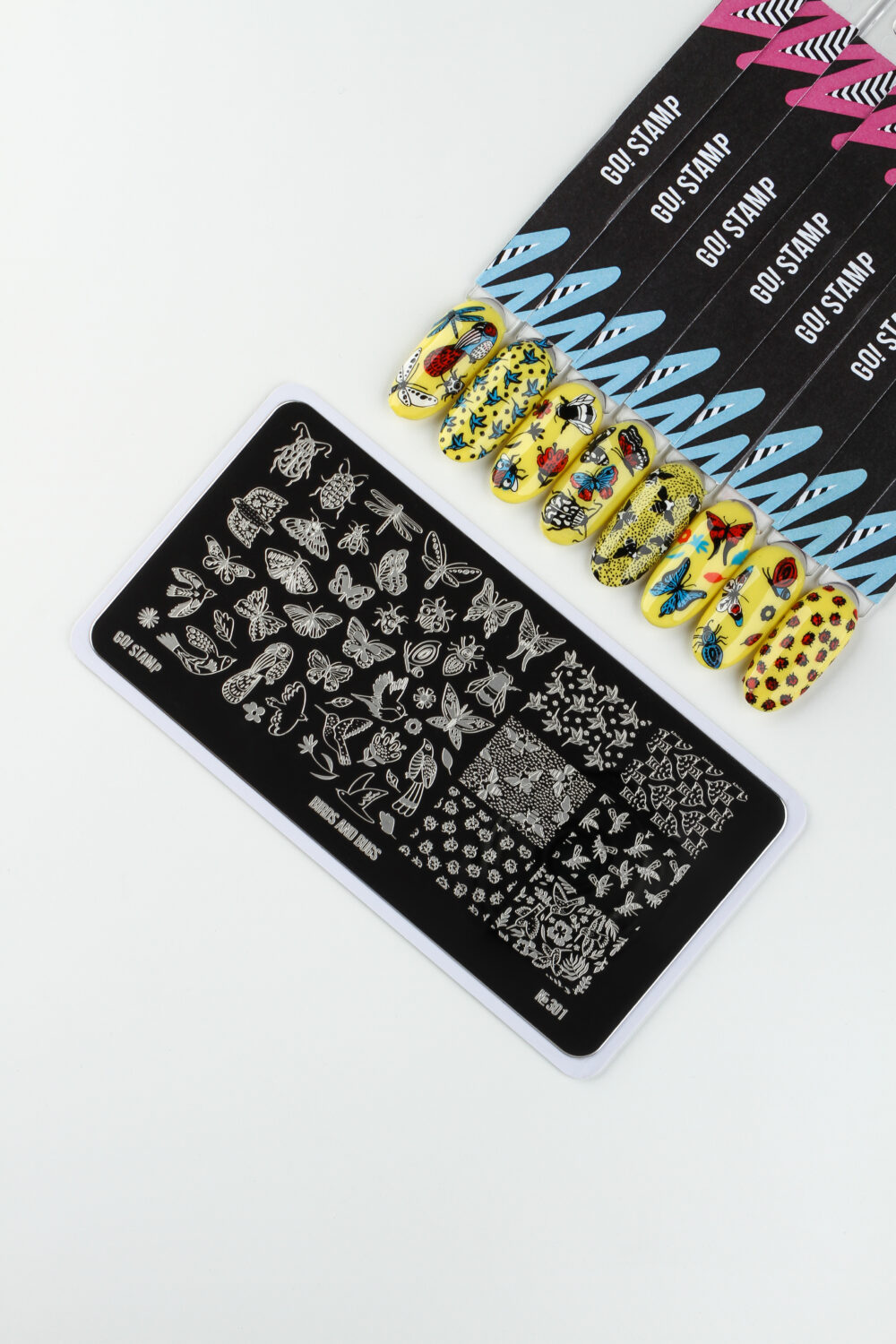 Go Stamp Пластина для стемпинга 301 Birds and Bugs
