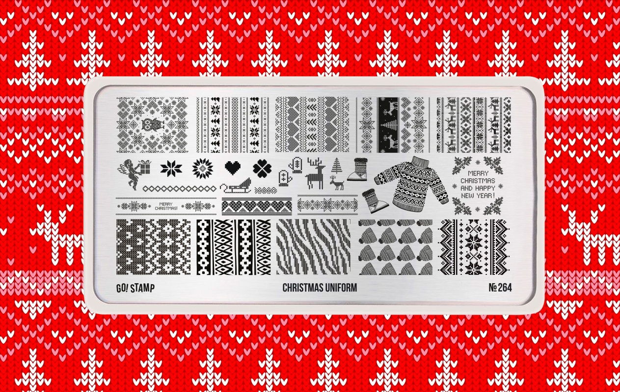 Go Stamp Пластина для стемпинга 264 Christmas Uniform 