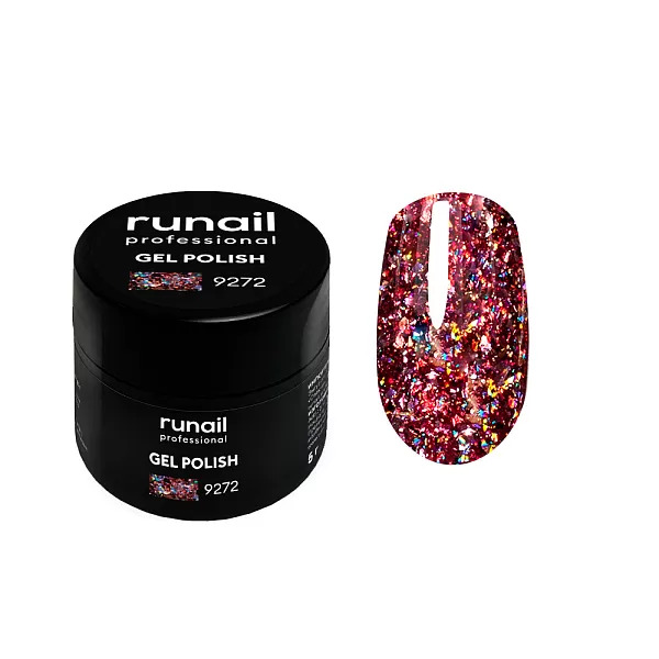 ruNail Гель-лак с блестками Дракон №9272 (5 г)