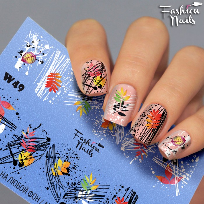 Fashion Nails Осень Слайдер-дизайн White 049*