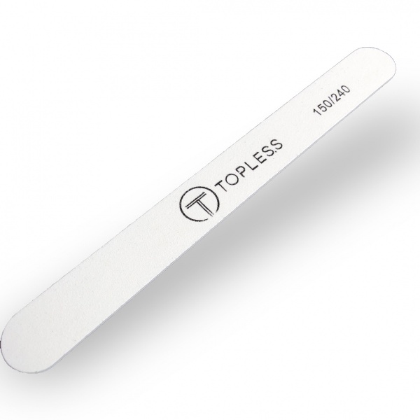 TOPLESS Пилка для ногтей (белая, прямая, 150/240) Premium