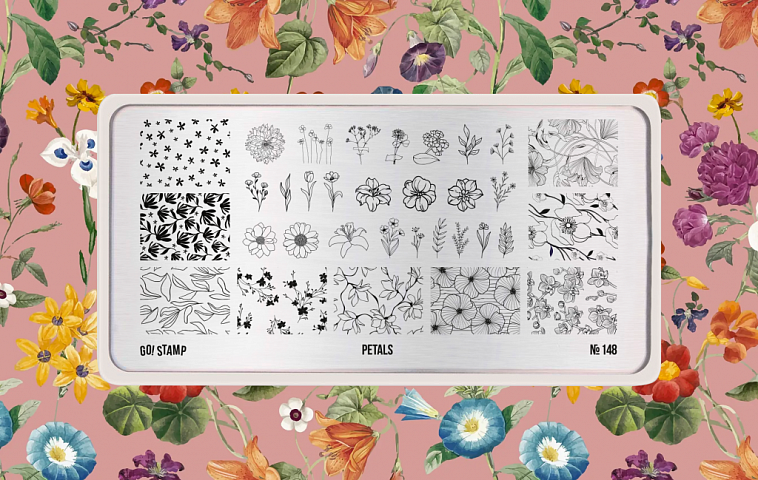 Go Stamp Пластина для стемпинга 148 Petals