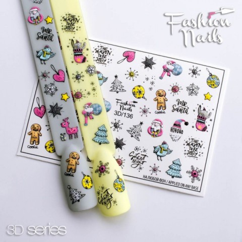 Fashion Nails Зима Слайдер-дизайн 3d 136*