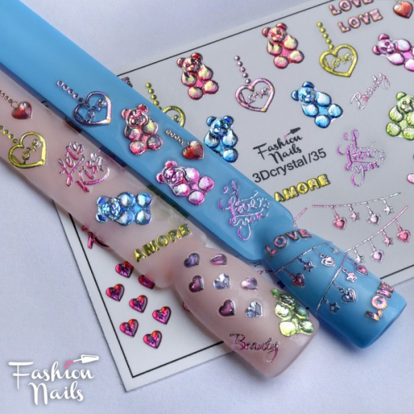Fashion Nails Слайдер-дизайн 3d Crystal 035*