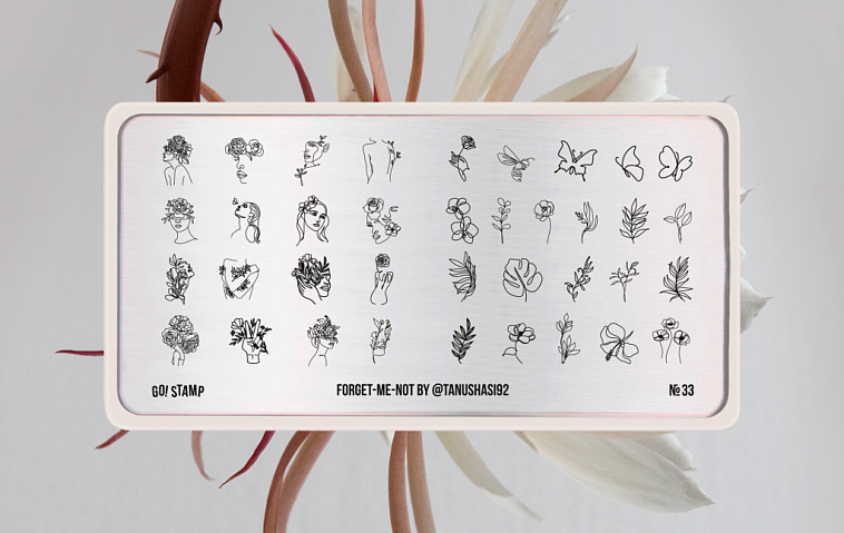 Go Stamp Пластина для стемпинга 33 Forget-me-not