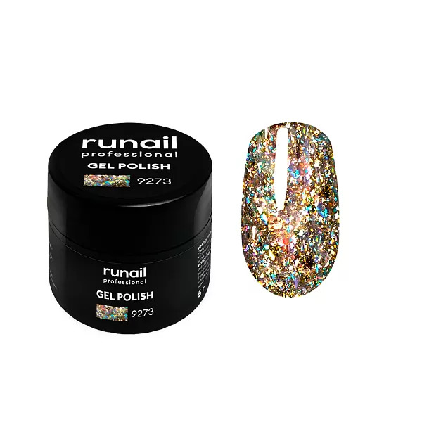 ruNail Гель-лак с блестками Дракон №9273 (5 г)