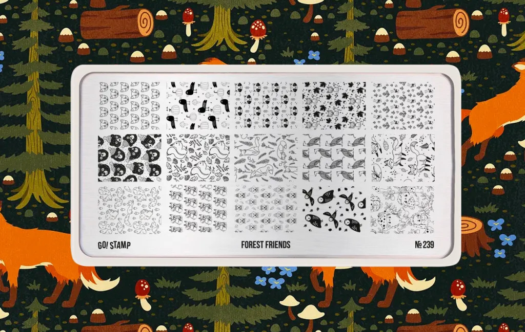 Go Stamp Пластина для стемпинга 239 Forest friends*