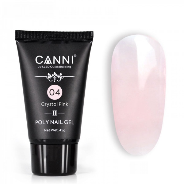 CANNI Акригель Quick building №04 прозрачный розовый (45 г)