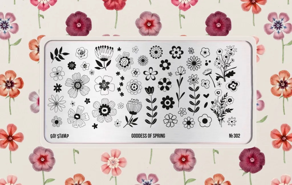 Go Stamp Пластина для стемпинга 302 Goddes of Spring