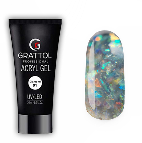 Grattol Acryl Gel Diamond 01 (30 мл)*