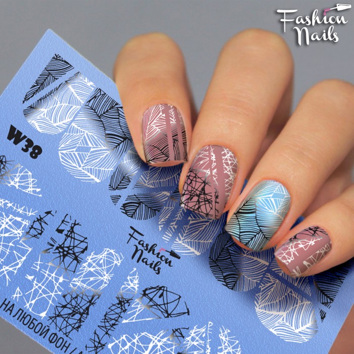 Fashion Nails Зима Слайдер-дизайн White 038*