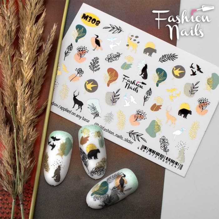 Fashion Nails Осень Слайдер-дизайн Metallic 308*