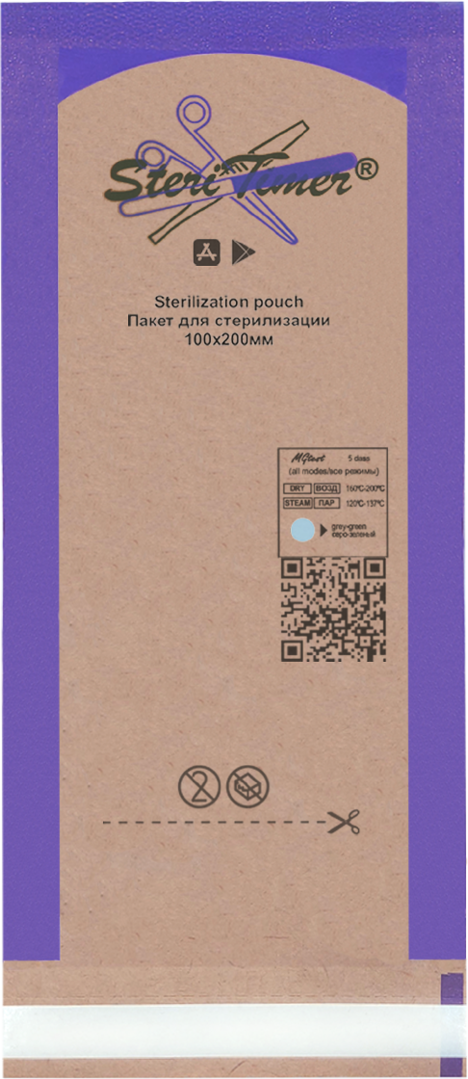 STERITIMER Стерилизационный пакет комбинированный 100*200 (100 шт)