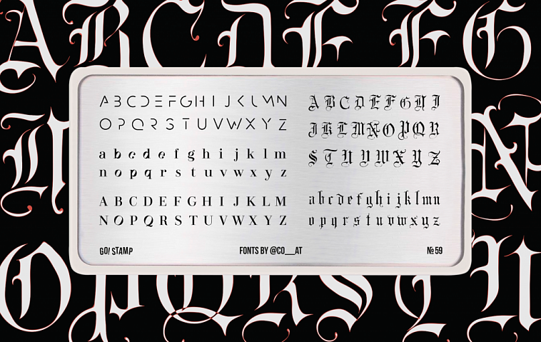 Go Stamp Пластина для стемпинга 59 Fonts*