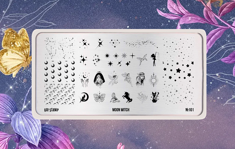 Go Stamp Пластина для стемпинга 101 Moon Witch
